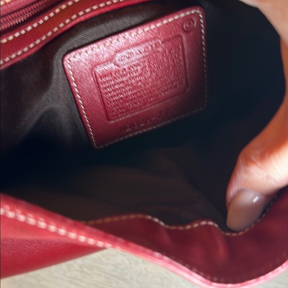 Coach Red Leather Shoulder Bag - Picture 5 of 11